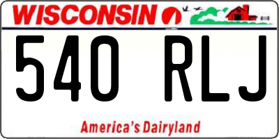 WI license plate 540RLJ