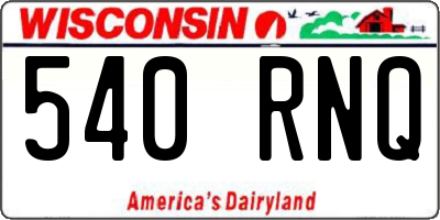 WI license plate 540RNQ