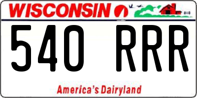 WI license plate 540RRR