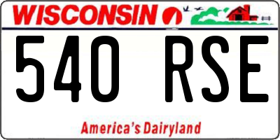 WI license plate 540RSE