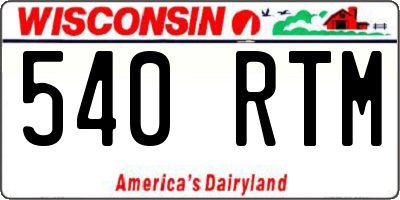 WI license plate 540RTM