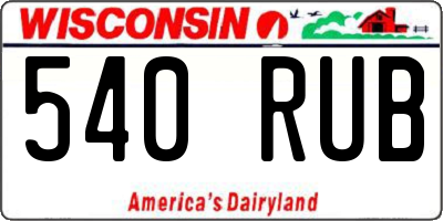 WI license plate 540RUB