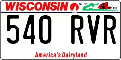 WI license plate 540RVR
