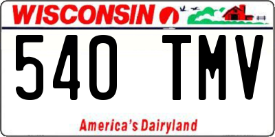 WI license plate 540TMV