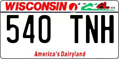 WI license plate 540TNH