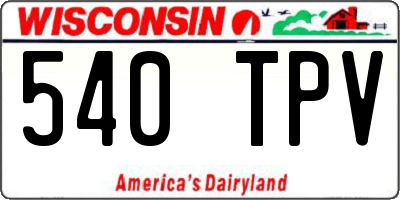 WI license plate 540TPV