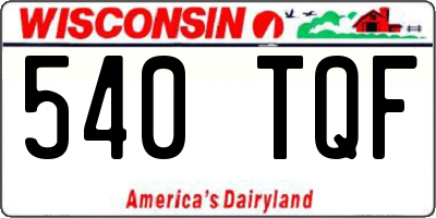 WI license plate 540TQF
