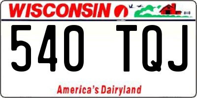 WI license plate 540TQJ