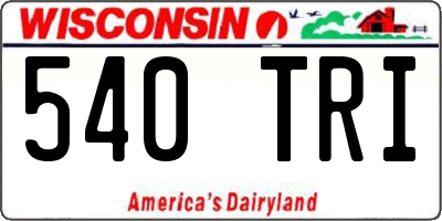 WI license plate 540TRI