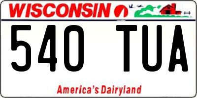 WI license plate 540TUA