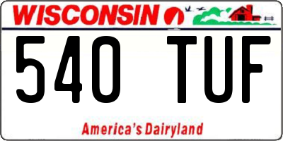 WI license plate 540TUF
