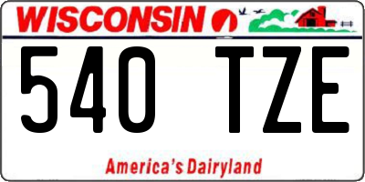 WI license plate 540TZE