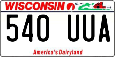 WI license plate 540UUA