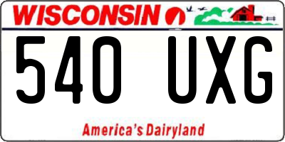 WI license plate 540UXG