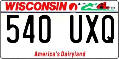 WI license plate 540UXQ