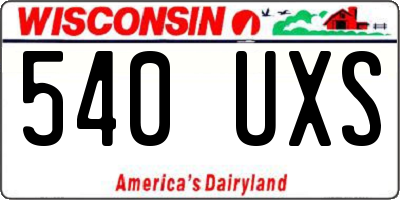 WI license plate 540UXS