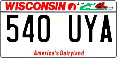 WI license plate 540UYA