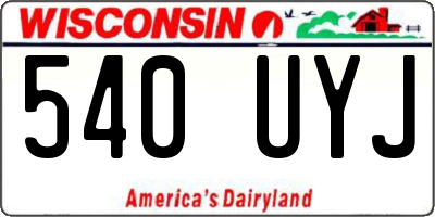 WI license plate 540UYJ