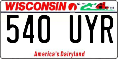 WI license plate 540UYR