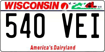 WI license plate 540VEI
