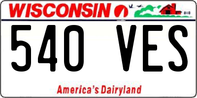 WI license plate 540VES