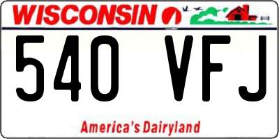 WI license plate 540VFJ