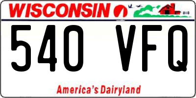 WI license plate 540VFQ