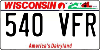 WI license plate 540VFR