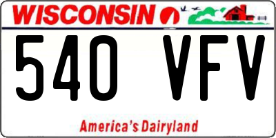 WI license plate 540VFV