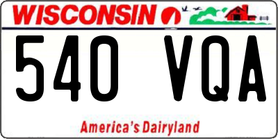 WI license plate 540VQA