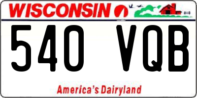 WI license plate 540VQB