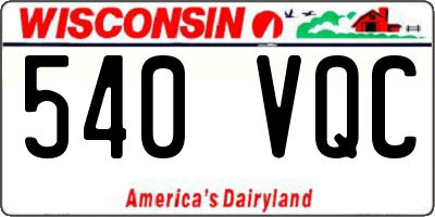 WI license plate 540VQC
