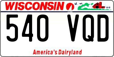 WI license plate 540VQD