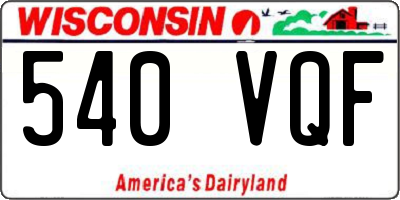 WI license plate 540VQF