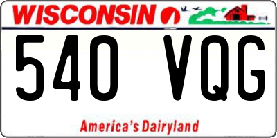 WI license plate 540VQG