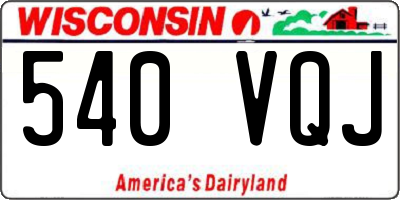 WI license plate 540VQJ