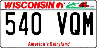 WI license plate 540VQM