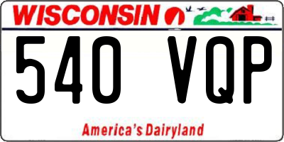 WI license plate 540VQP