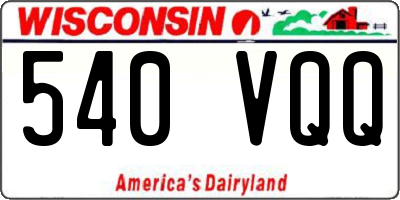 WI license plate 540VQQ