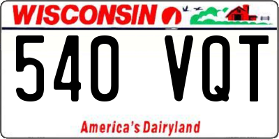 WI license plate 540VQT
