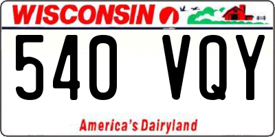 WI license plate 540VQY