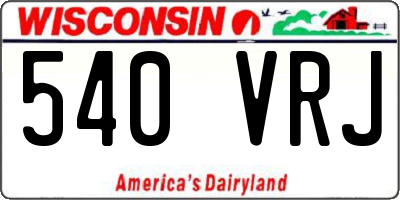 WI license plate 540VRJ