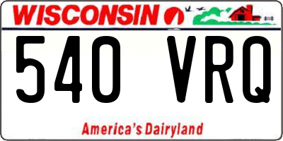 WI license plate 540VRQ