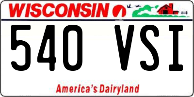 WI license plate 540VSI