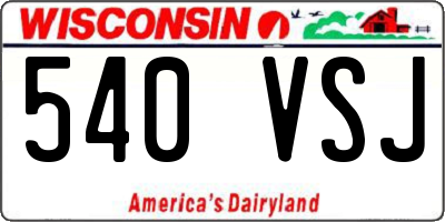 WI license plate 540VSJ