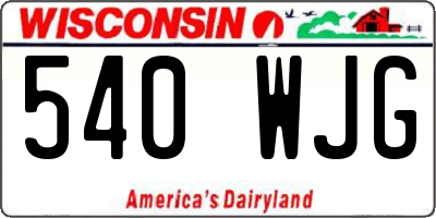 WI license plate 540WJG