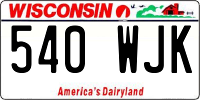 WI license plate 540WJK