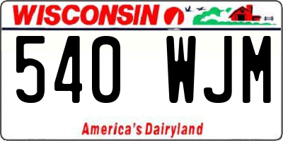 WI license plate 540WJM