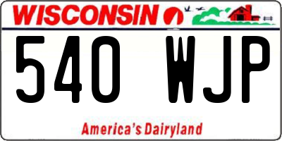 WI license plate 540WJP