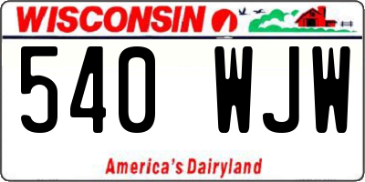 WI license plate 540WJW